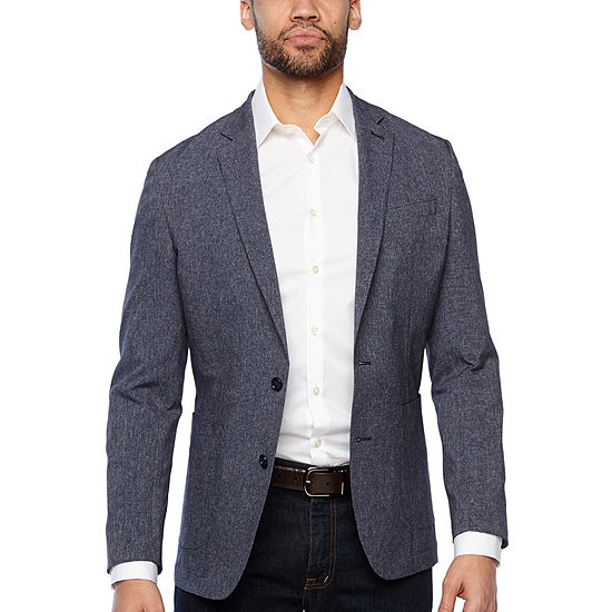 Stafford Mens Light and Cool Slim Fit Sport Coat, Color: Navy .