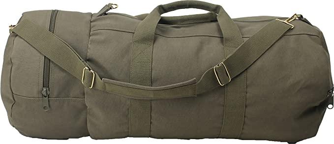 Amazon.com | ARMYU Cotton Canvas Large Shoulder Duffle Bag, Olive .