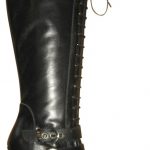 Black Gio Hel Knee High Leather Lace Up Stiletto Boots/Booties .