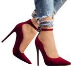 Womens Stilettos Pointed Toe High Heel Pumps Ankle Buckle Strap .