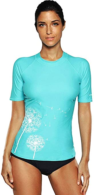 Amazon.com: maysoul Women's Rash Guard Short Sleeve Swim Shirts .