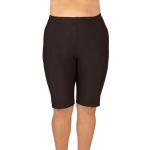 Women's Plus Size Swim or Bike Shorts - Long (Black) | Curvy .