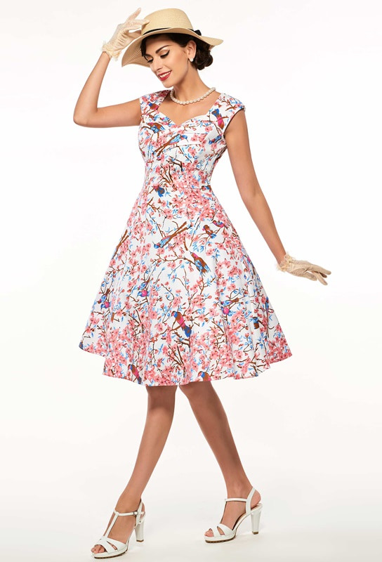 Cherry Blossoms 50s Tea Dress | Vintage Clothing Online - 1950s Gl