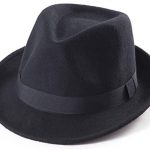 Black Fedora Hat for Men - Classic Wool Hat for Winter Hats Women .