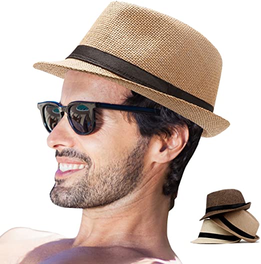 Amazon.com: Fedora Hat Mens Fedora Hats for Men Trilby Hat Straw .