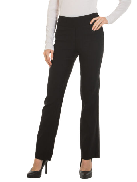 Womens Bootcut Stretch Dress Pants - Comfy Pull on Style Red .