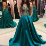 Buy Two Piece Off-the-Shoulder Long Turquoise Prom Dress with .