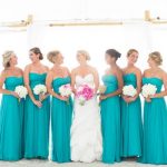 Breezy Beach Wedding in Turquoise and Pink | Turquoise bridesmaid .