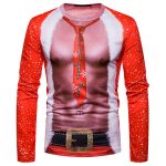 Ugly Christmas T Shirt Men 2018 Funny 3D Fake Two Piece Print .