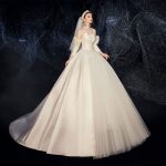 Amazing / Unique Champagne Satin Wedding Dresses 2020 A-Line .