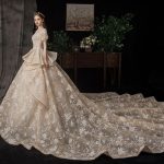 Victorian Style Champagne Wedding Dresses 2020 Ball Gown V .