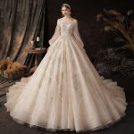 Victorian Style Champagne Bridal Wedding Dresses 2020 Ball Gown .