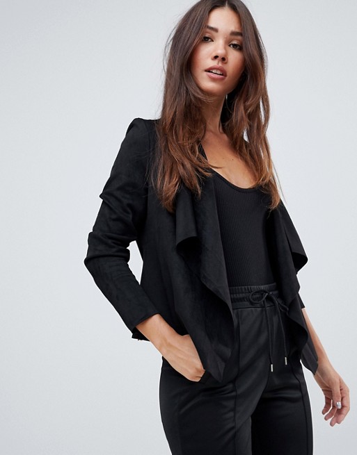 Missguided faux suede waterfall jacket | AS
