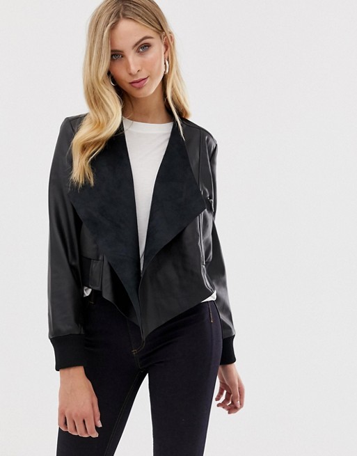 French Connection Abellana faux leather waterfall jacket | AS