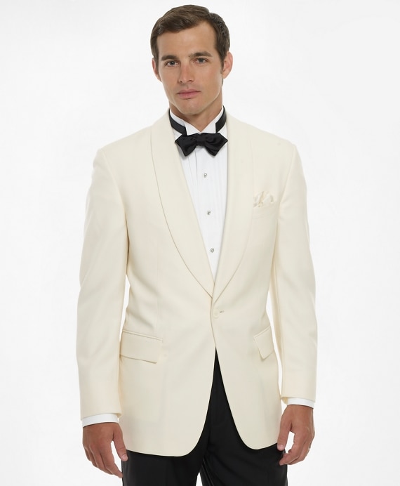 Men's White One-Button Dinner Jacket | Brooks Brothe