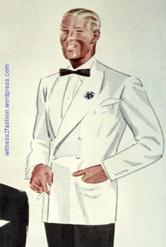 A Gentleman's White Dinner Jacket, 1934 | Fashion illustration .