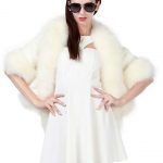 white coat, white faux fur, faux fur coat, cropped coat, scarf .