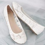 Women White crochet ballet flats - wedding shoes and bridesmaids .