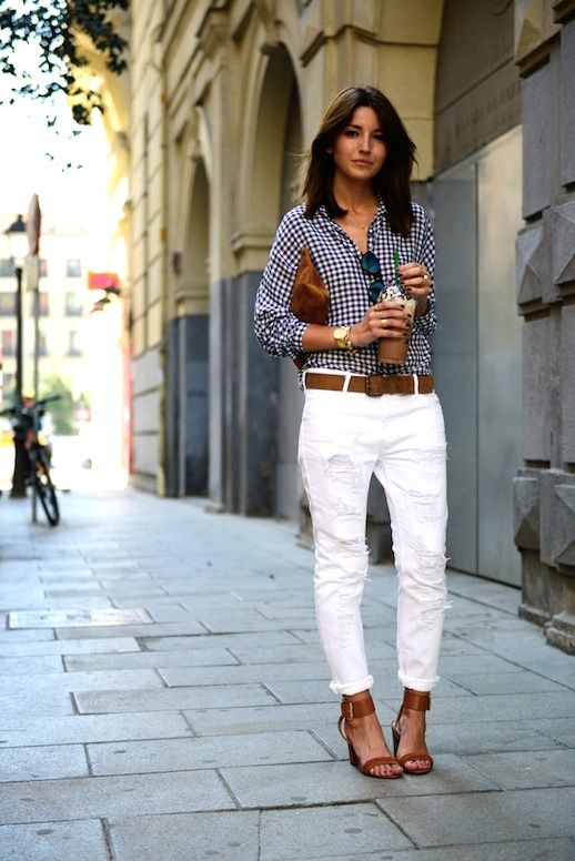 white jeans outfit - Google Search | How to wear white jeans .