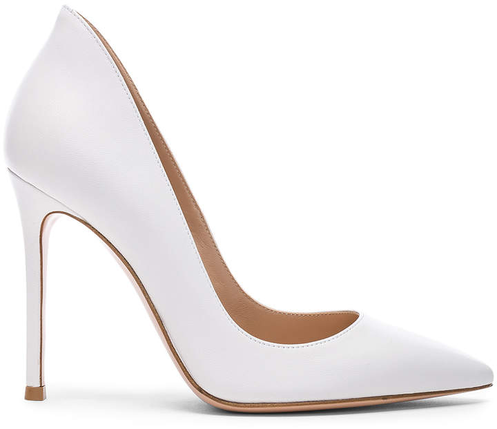 Gianvito Rossi Leather Ellipsis Pumps in White | FWRD - ShopSty
