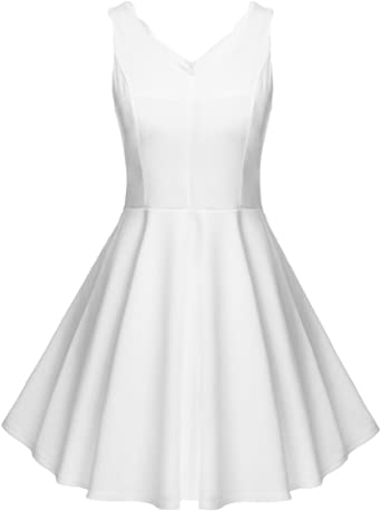 Dickin White Sundresses for Women, Short Sundress, v Neck Dress .