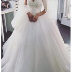 Spaghetti Straps Ball Gown White Wedding Dresses,Lace Up Bridal .