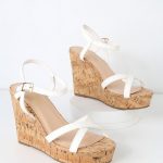 Cute White Wedge Sandals - Vegan Leather Wedge Sandals - Wedg
