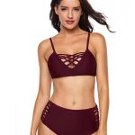 Women's Bathing Suit Sexy Adjustable Criss Cross High Waisted .