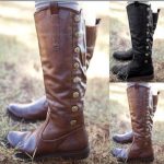 Shoes - Women's Fashion Warm Knee High Leather Boots – Kaa