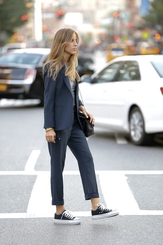 Womens' Suits With Sneakers – 27 Ways To Style Suits With Sneakers .