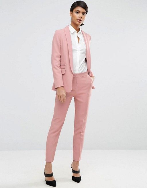 ASOS Premium Edge to Edge Suit in Dusty Pink | Womens suits .