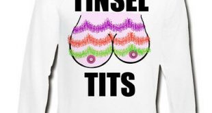 Tinsel Tits-Boobs Sweatshirt | Rude Christmas Jumper | UGLY XMAS .