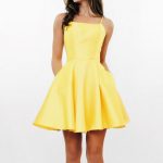 Delightful Surprise Yellow Skater Dress, Homecoming Dresses yellow .