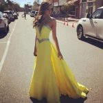 $139.99 Yellow Long Prom Dresses 2020 Halter Sleevele