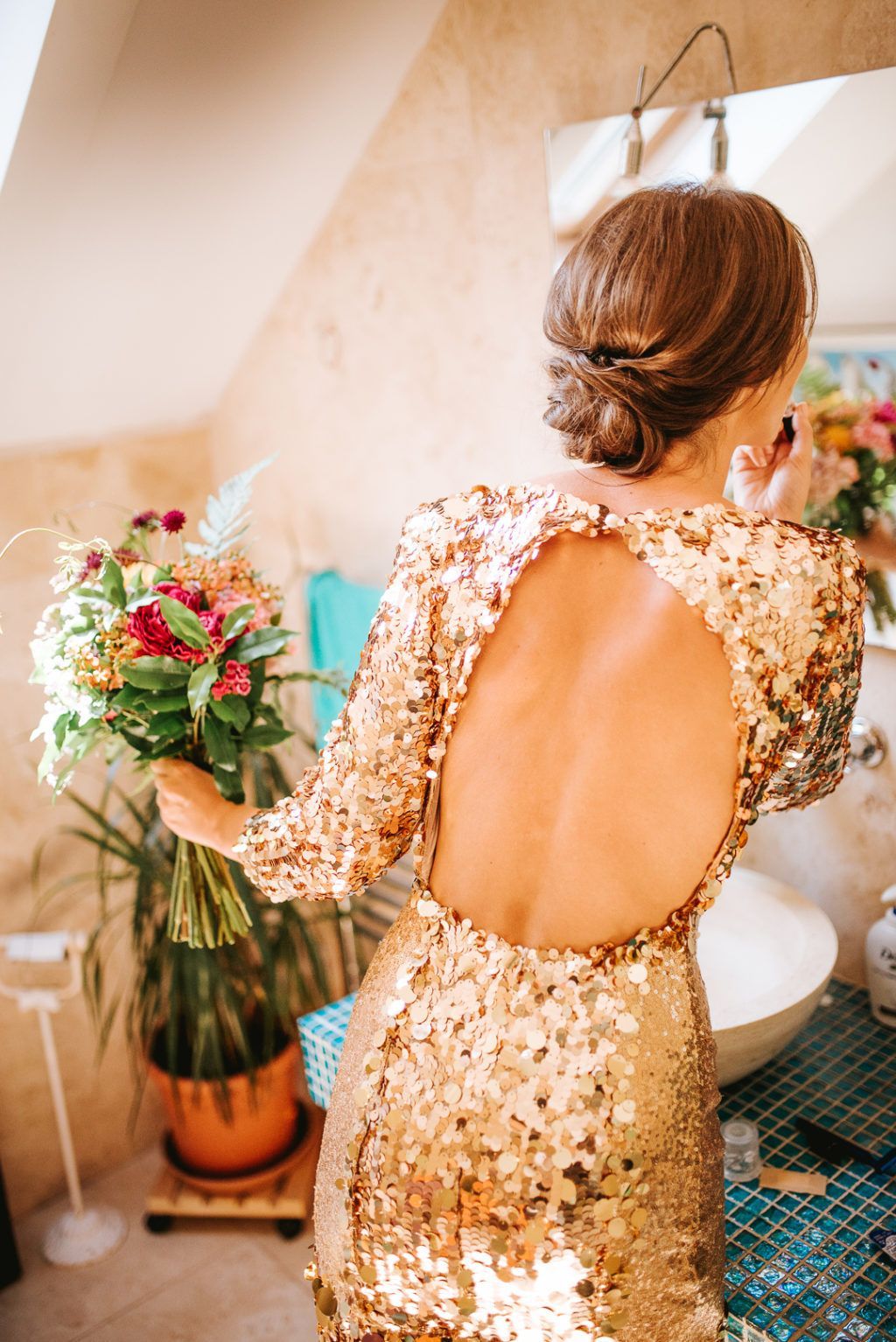 Gold Sequin Dress And A Party Perfect
Combination