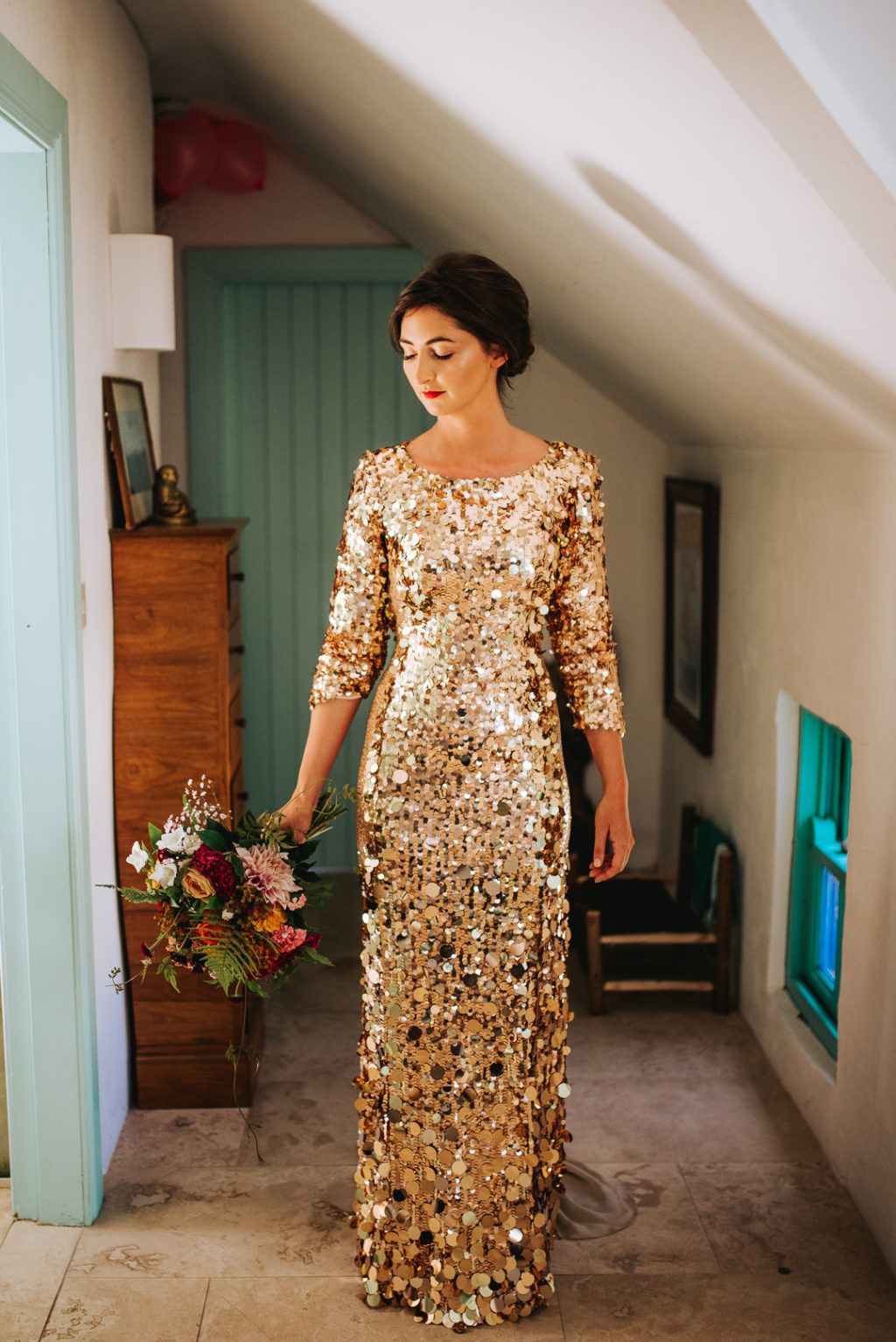 Gold Sequin Dress And A Party Perfect
  Combination