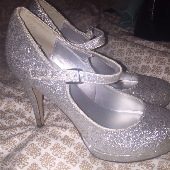 Silver Sparkly Heels For Women