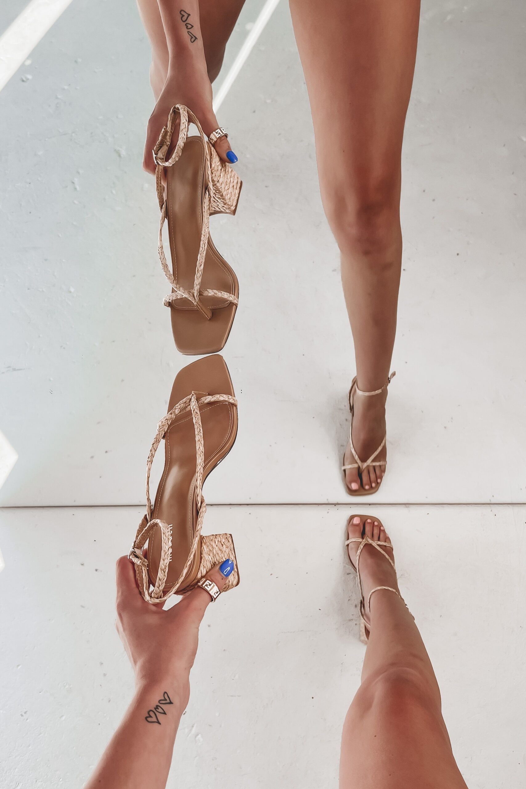 Beautiful Feet And Strappy Heels Sandals