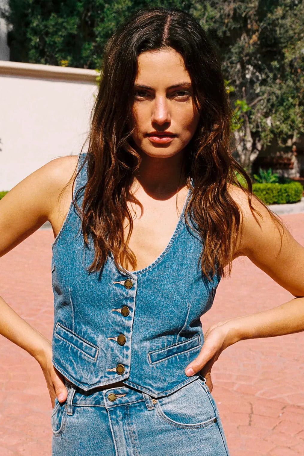 Put
  Your Own Stamp On The Outfit With Denim Vest