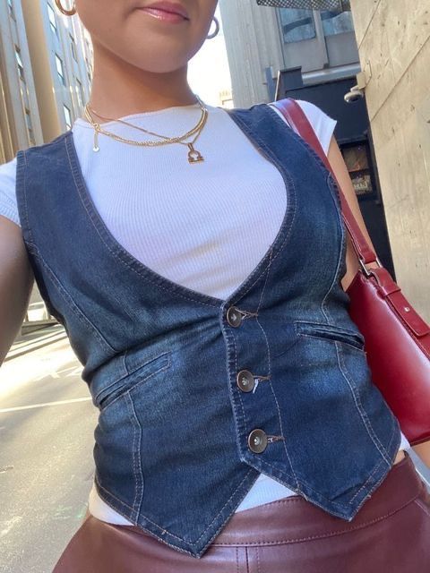 Put
  Your Own Stamp On The Outfit With Denim Vest