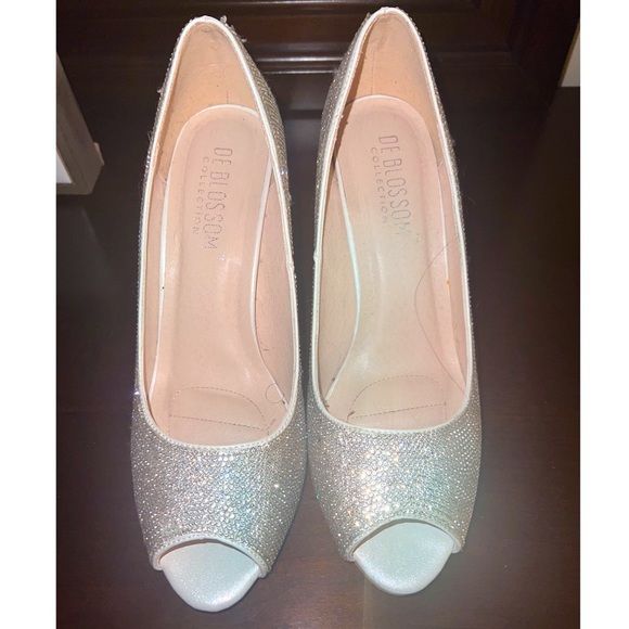 Silver Sparkly Heels For Women
