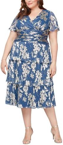 <strong>Explore Diverse Plus Size Fashion: Stylish & Comfortable</strong>“></p>
<h2>Elegant Plus⁣ Size ⁤Short Sleeve Tea Length Dress‌ for ⁤Special Occasions</h2>
<p>This stunning garment is designed for⁤ those seeking sophistication and style at formal events. Crafted from soft shimmer printed pleated ‌fabric, it boasts a flattering ‌surplice neckline and a ruched waist, creating a beautiful silhouette that enhances⁣ your figure. The tiered design of the dress adds a touch of grace, while the comfortable⁣ A-line cut allows for ease​ of movement. With a <a href=