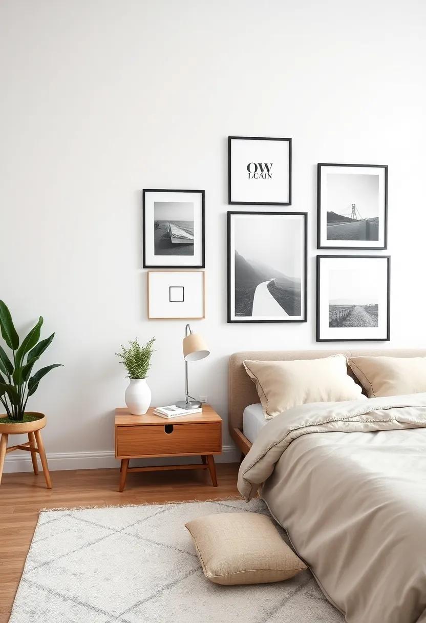 Curate⁤ a gallery wall with framed photos or art pieces in varying sizes to⁢ showcase your personality⁣ and style
