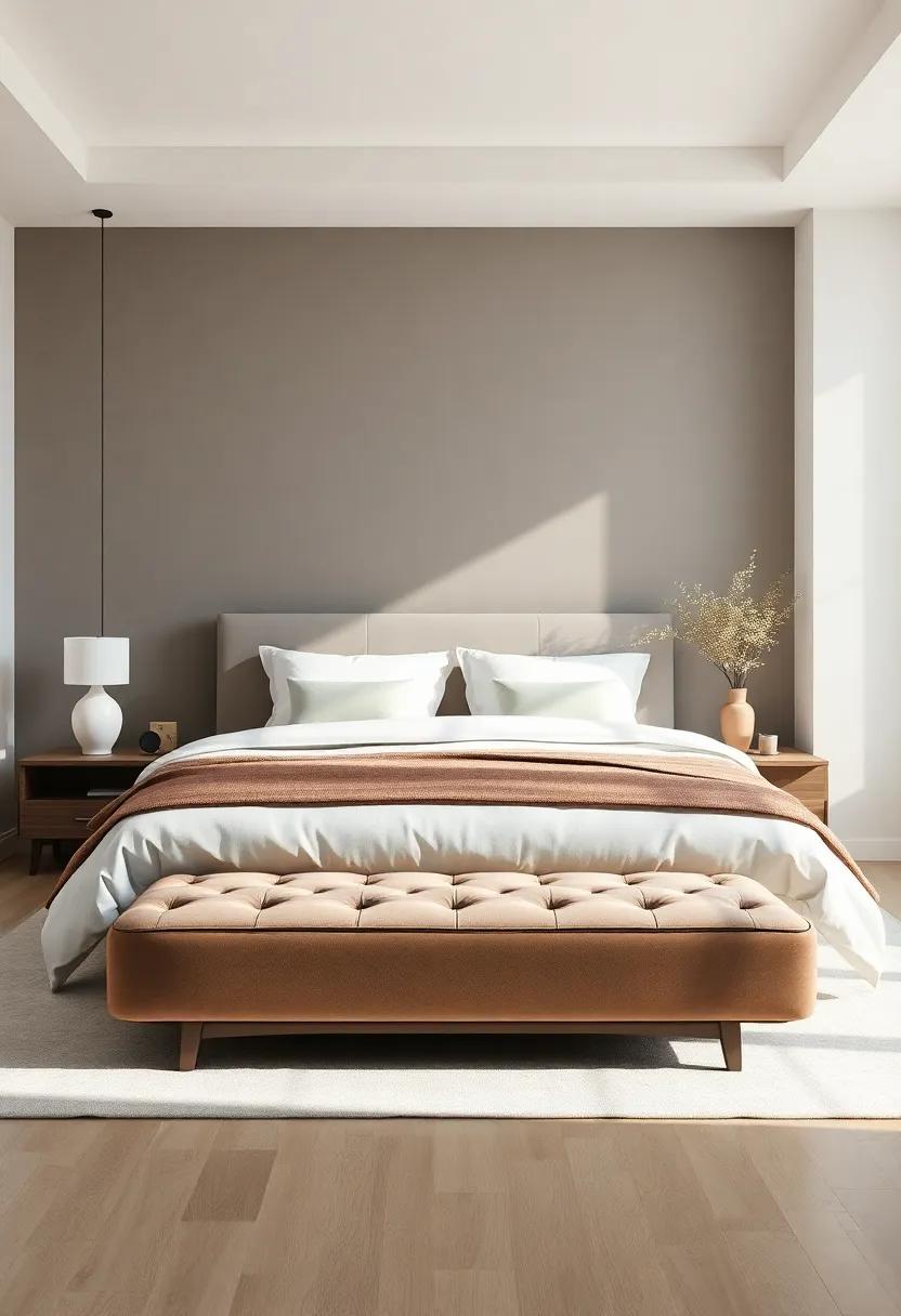 Include a stylish ottoman at the end of ​the bed for added comfort and functionality