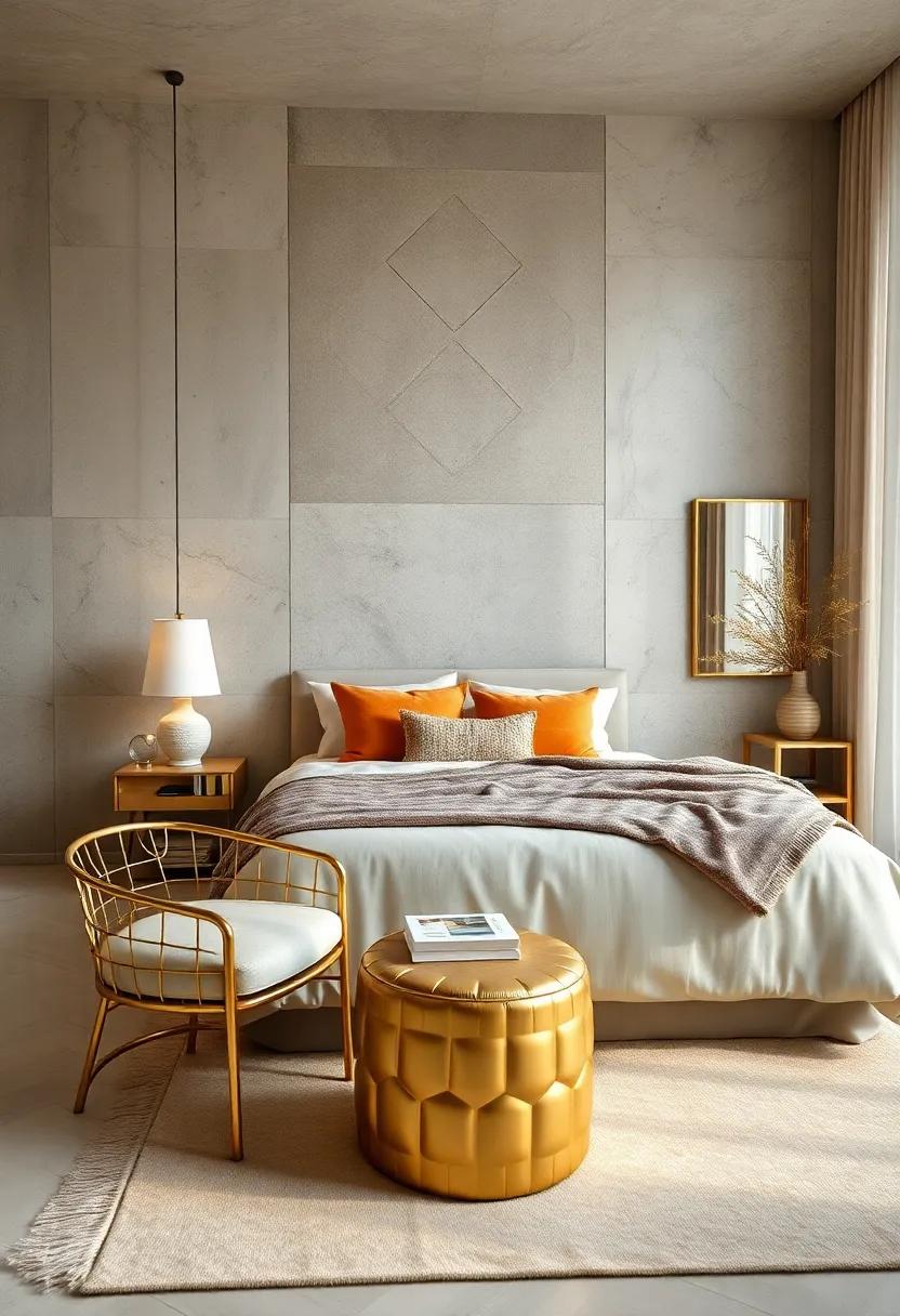 Add a touch⁤ of luxury with gold accent furniture, such as​ chairs​ or ⁣stools, that stand out while​ remaining​ elegant