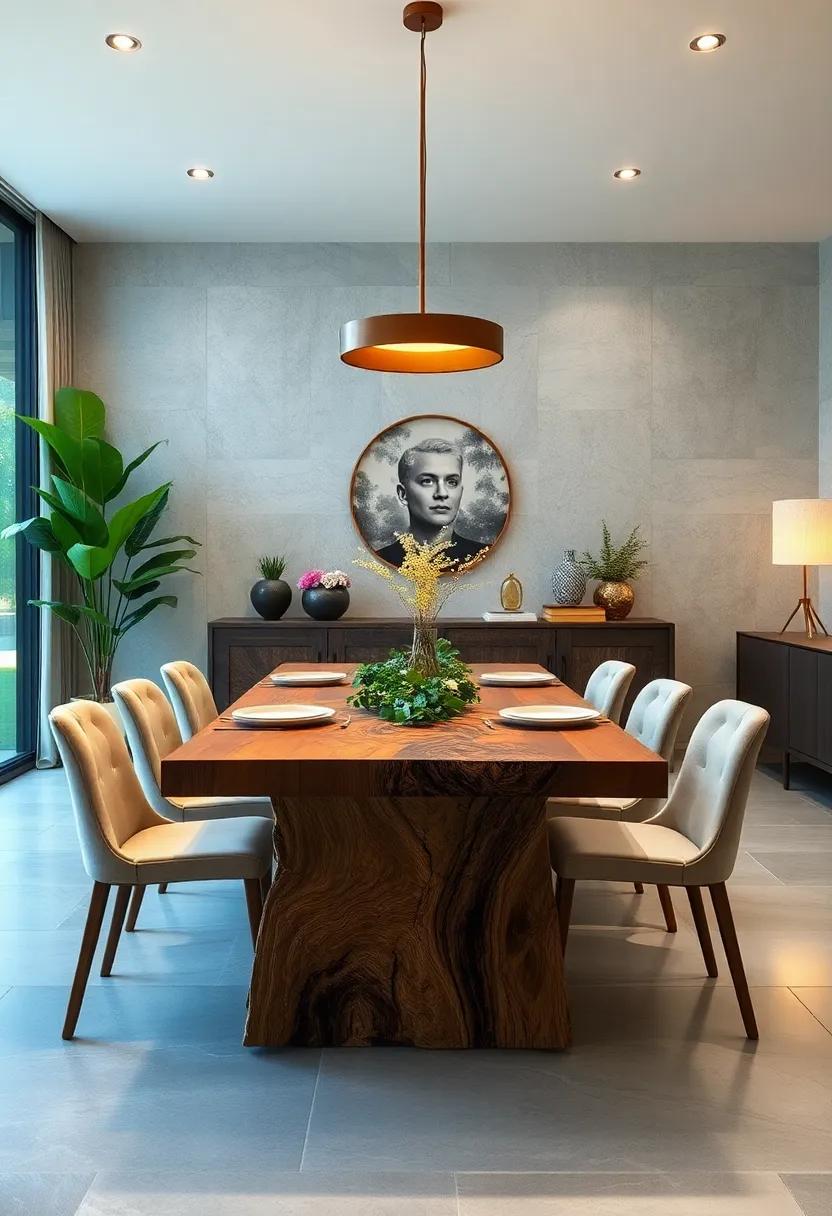 botanical‍ Embellishments: Opt for a ⁢dining table that ‍incorporates living elements, such as a built-in planter or live edge sections, ⁤bringing the outdoors ⁣in and enhancing the⁤ rustic appeal