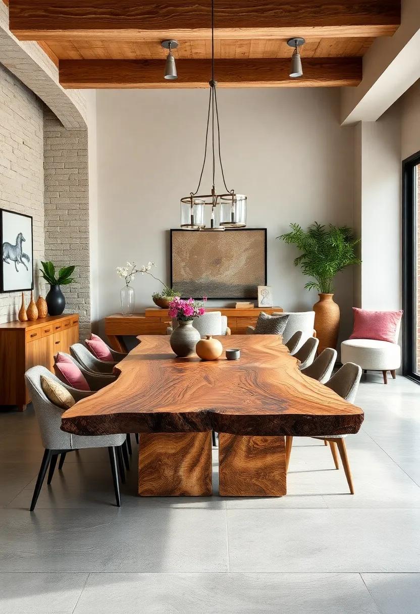 Live ⁢Edge Elegance: ‌Celebrate the beauty of nature with a live edge dining table that showcases the wood’s natural contours.​ Each piece​ is‍ unique, adding an organic​ touch to​ your dining area