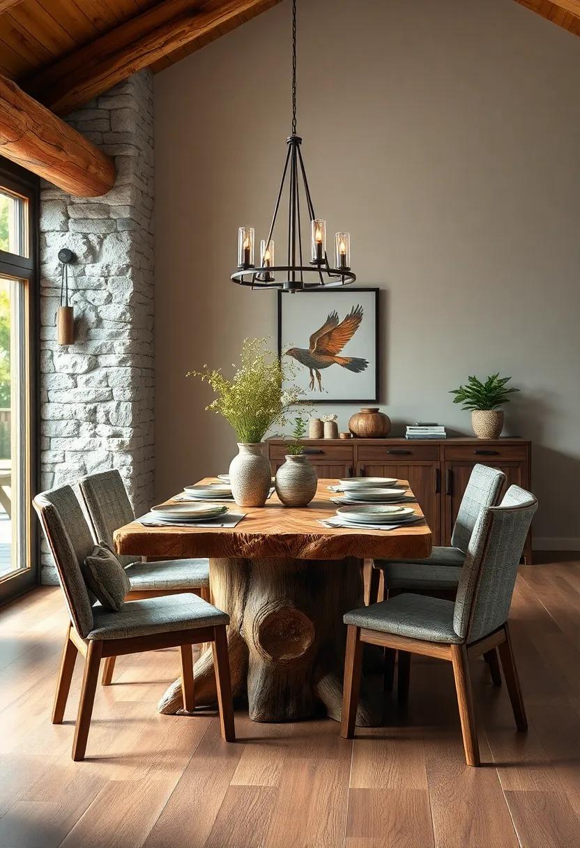 Log Cabin ⁣Craft: ‌For true​ cabin ‍vibes, select ⁣a robust log table with natural bark⁣ accents. This rustic design connects⁣ you with woodland decor and⁢ invites a ⁢cozy, laid-back‌ atmosphere