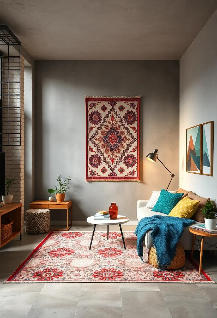 Repurpose an old rug as ‍wall art—frame it ⁢or hang it to bring unique visuals to the room