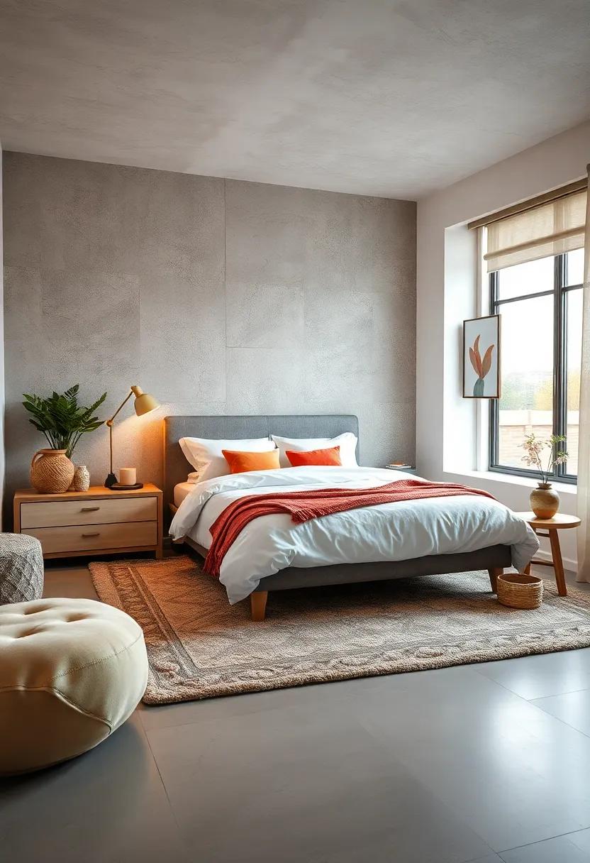 Add a rug under⁣ the bed ⁣to define the ⁤sleeping area and create ⁣a‍ warm transition when‌ getting out ​of bed